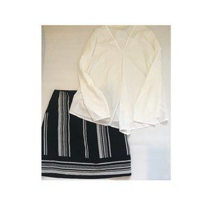 The Limited black/white striped midi skirt Size XS